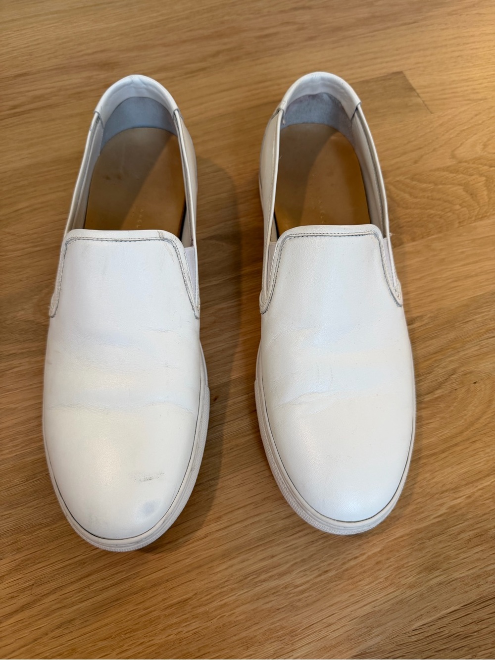 Oliver Cabell White Leather Slip-On Loafers